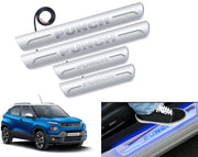 Auto Pearl Car Door Foot Step Led Sill/Scuff Plates With Mirror Finish Compatible with All Models (Set of 4)