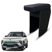 Auto Pearl Premium Car Armrest with Storage Box, High-Density Foam, Nappa Leatherette Black with double Stitching, No Obstruction to Rear Window Buttons, for Punch-EV-2024