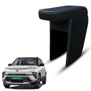 Auto Pearl Premium Car Armrest with Storage Box, High-Density Foam, Nappa Leatherette Black with double Stitching, No Obstruction to Rear Window Buttons, for Punch-EV-2024