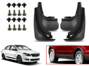 O.E Type Custom Front and Rear Mud Flap Guard (Set of 4 Pcs) | Compatible with SKODA | Black