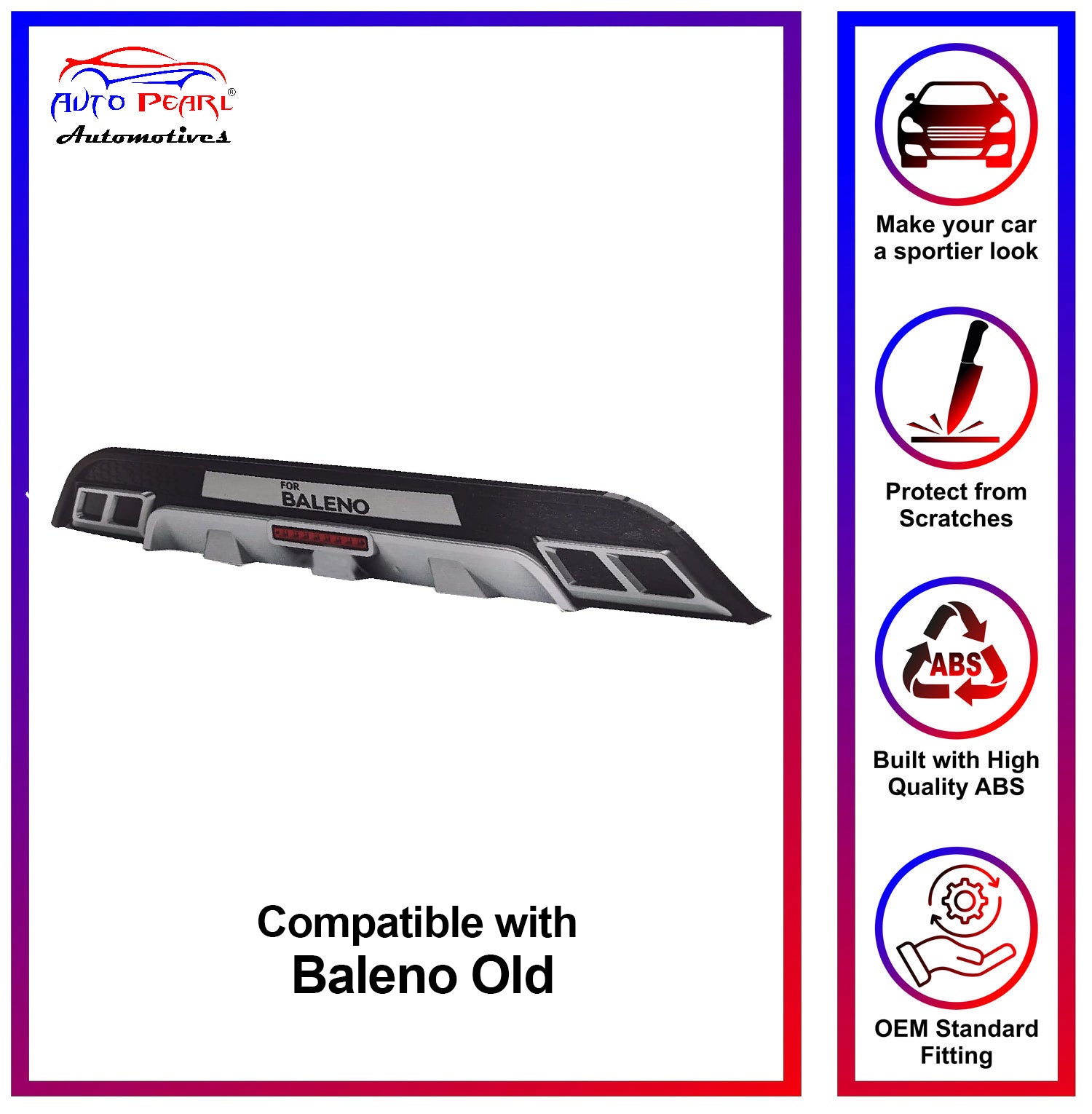 Bumper Diffuser (Rear) Reflector Imported Quality Compatible with Baleno Old
