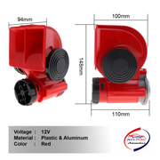 Air Horn with Compressor Snail Electric Car Horn 12V 150db Super Loud Nautilus Wiring Harness compatible with All Cars