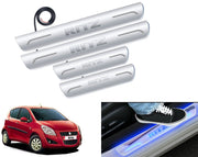 Auto Pearl Car Door Foot Step Led Sill/Scuff Plates With Mirror Finish Compatible with All Models (Set of 4)