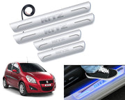 Auto Pearl Car Door Foot Step Led Sill/Scuff Plates With Mirror Finish Compatible with All Models (Set of 4)