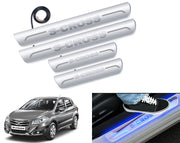 Auto Pearl Car Door Foot Step Led Sill/Scuff Plates With Mirror Finish Compatible with All Models (Set of 4)