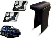 Auto Pearl Premium Car Armrest with Storage Box, High-Density Foam, Nappa Leatherette Black with double Stitching, No Obstruction to Rear Window Buttons, for S-Cross Facelift (2017-2020)