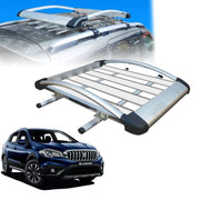 Car Roof Luggage (4x 4) Frame Aluminum Roof Frame Universal Roof Frame Travel Frame Load Frame Load Over 100 kg Roof Shelves Luggage Box Roof Rack (Silver)