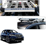 Car Roof Quest Luggage (4x 4) Frame Aluminum Roof Frame Universal Roof Frame Travel Frame Load Frame Load Over 100 kg Roof Shelves Luggage Box Roof Rack (Silver)