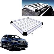 Car Roof Luggage Frame Aluminum Roof Frame Universal Roof Frame Travel Frame Load Frame Load Over 100 kg Roof Shelves Luggage Box Roof Rack (Silver)