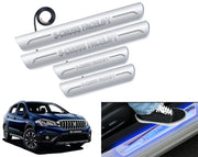 Auto Pearl Car Door Foot Step Led Sill/Scuff Plates With Mirror Finish Compatible with All Models (Set of 4)