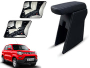 Auto Pearl Premium Car Armrest with Storage Box, High-Density Foam, Nappa Leatherette Black with double Stitching, No Obstruction to Rear Window Buttons, for S-Presso