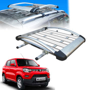 Car Roof Luggage (4x 4) Frame Aluminum Roof Frame Universal Roof Frame Travel Frame Load Frame Load Over 100 kg Roof Shelves Luggage Box Roof Rack (Silver)