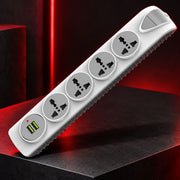 Auto Pearl Multi Plug Extension Board with Surge Protection – 4 Sockets, 2 USB Ports, LED Indicator, 6A Three Pin Socket