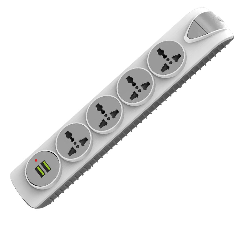 Auto Pearl Multi Plug Extension Board with Surge Protection – 4 Sockets, 2 USB Ports, LED Indicator, 6A Three Pin Socket