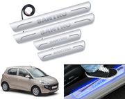 Auto Pearl Car Door Foot Step Led Sill/Scuff Plates With Mirror Finish Compatible with All Models (Set of 4)