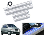 Auto Pearl Car Door Foot Step Led Sill/Scuff Plates With Mirror Finish Compatible with All Models (Set of 4)