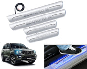 Auto Pearl Car Door Foot Step Led Sill/Scuff Plates With Mirror Finish Compatible with All Models (Set of 4)