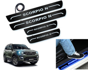 Auto Pearl Car Door Foot Step Led Sill/Scuff Plates With Mirror Finish Compatible with All Models (Set of 4)
