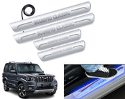 Auto Pearl Car Door Foot Step Led Sill/Scuff Plates With Mirror Finish Compatible with All Models (Set of 4)