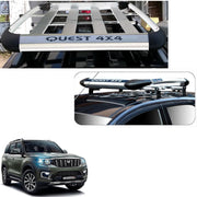 Car Roof Quest Luggage (4x 4) Frame Aluminum Roof Frame Universal Roof Frame Travel Frame Load Frame Load Over 100 kg Roof Shelves Luggage Box Roof Rack (Silver)