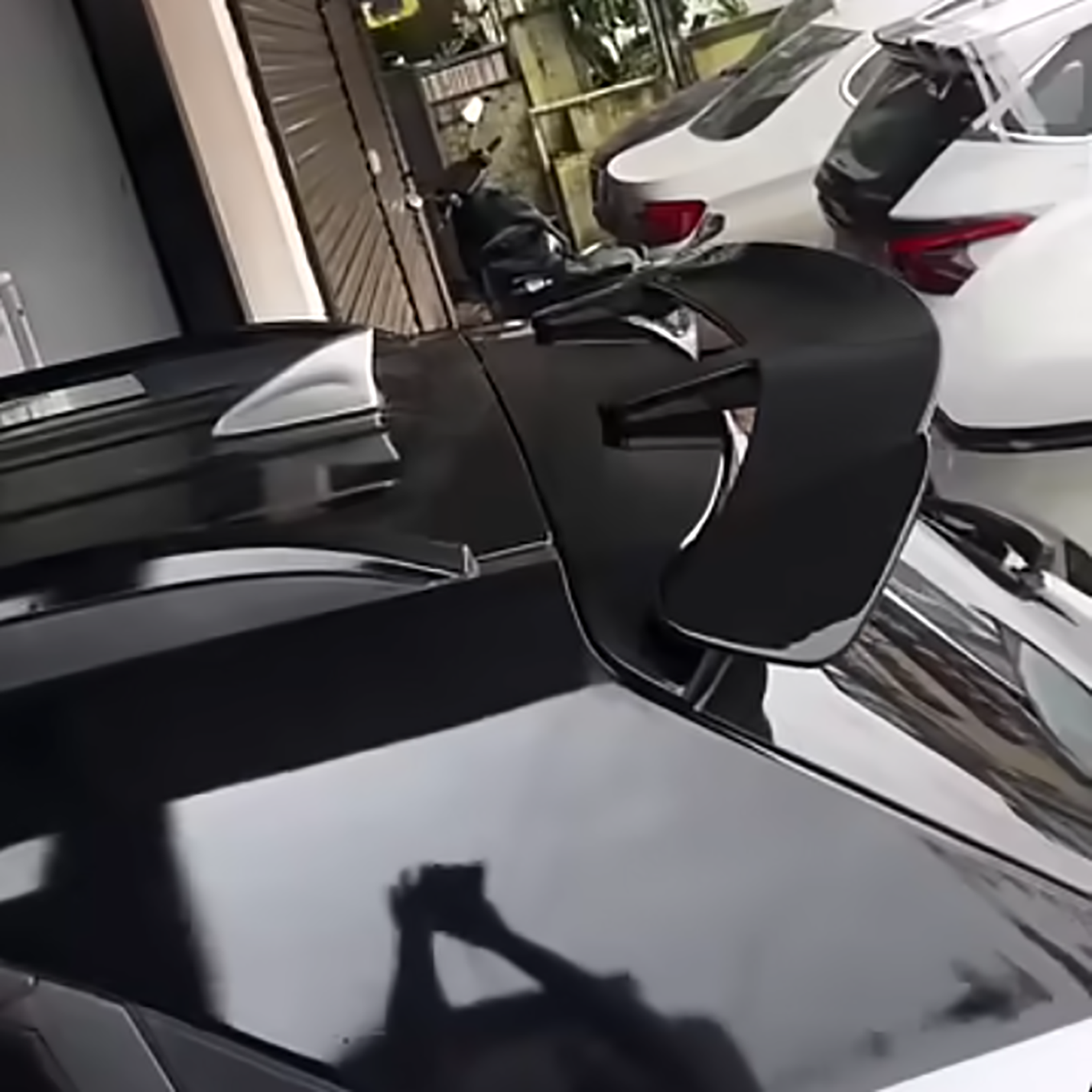 Auto Pearl FRP/ABS Drill Free Roof Spoiler Compatible with Creta 2024 | Car Spoiler without Brake Light Reflector (Black)