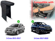 Auto Pearl Premium Car Armrest with Storage Box, High-Density Foam, Nappa Leatherette Black with double Stitching, No Obstruction to Rear Window Buttons, for Etios-Cross-2010-2014