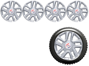 Press Type R16 Hubcap Brezza Wheel Cover Replacements for OEM Steel Wheels Polypropylene Material with Retention Ring | Set of 4 Pcs