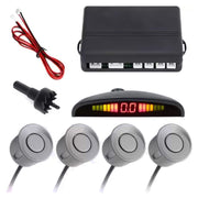 Car Reverse Backup Sensor System, LED Display 4-Sensor Parking Assistant Kit, Backup Auto Object Detectors with Sound Warning (Set of 4)
