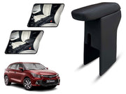 Auto Pearl Premium Car Armrest with Storage Box, High-Density Foam, Nappa Leatherette Black with double Stitching, No Obstruction to Rear Window Buttons, for Glanza