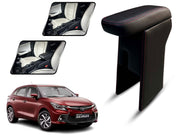 Auto Pearl Premium Car Armrest with Storage Box, High-Density Foam, Nappa Leatherette Black with double Stitching, No Obstruction to Rear Window Buttons, for Glanza