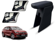 Auto Pearl Premium Car Armrest with Storage Box, High-Density Foam, Nappa Leatherette Black with double Stitching, No Obstruction to Rear Window Buttons, for Glanza