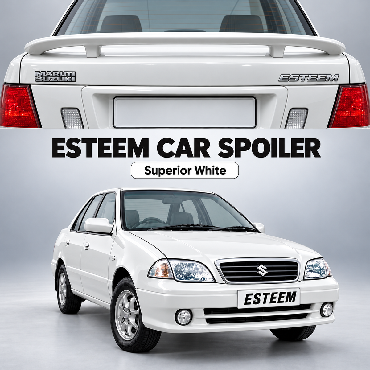 Auto Pearl Rear Boot Spoiler for Maruti Suzuki Esteem | Sporty Exterior Styling | Multiple Colour Options