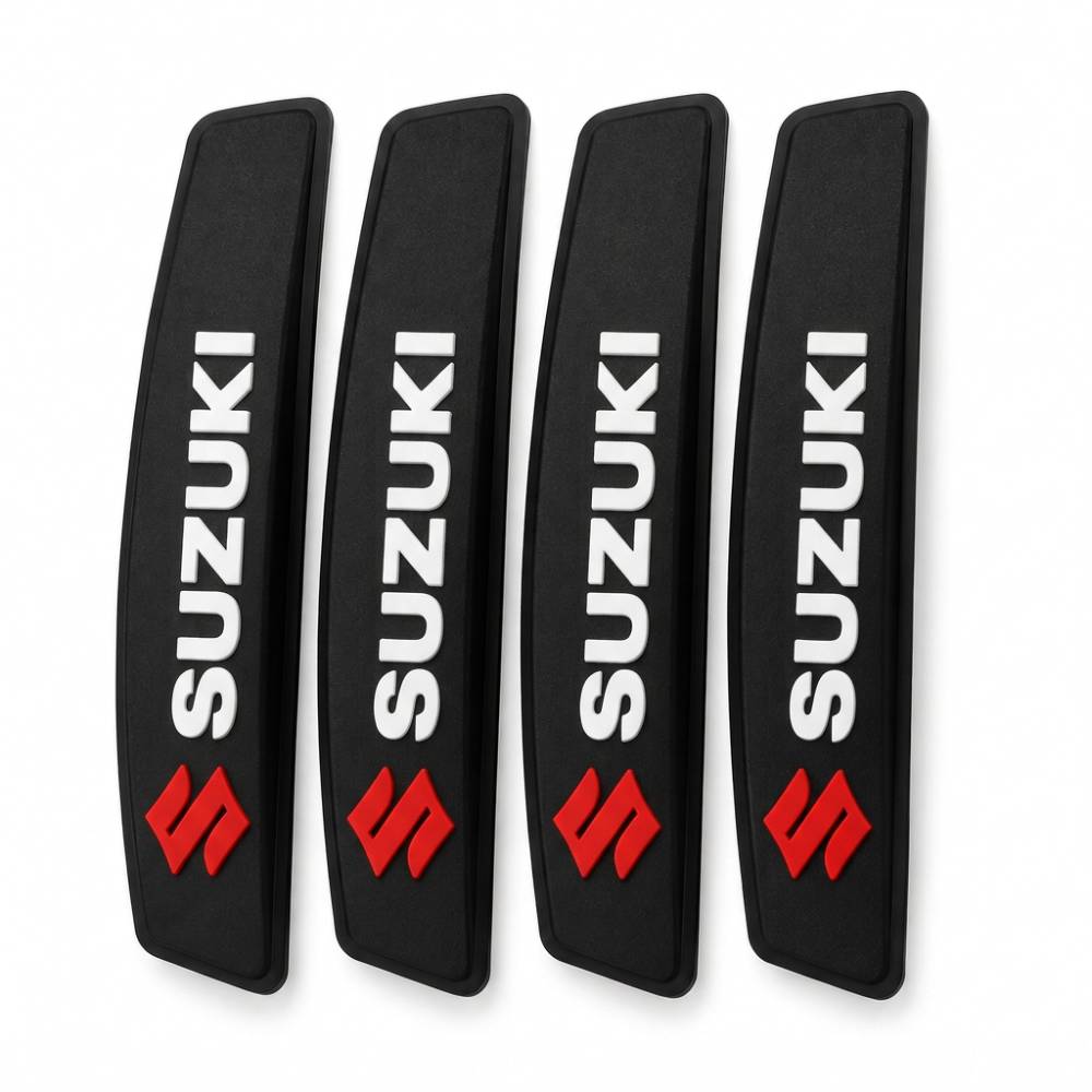 Car Door Edge Guard for Suzuki Models, Anti Scratch Door Protector, Soft Rubber & Silicone Shock Absorber | Prevents Dents & Paint Damage | Universal Fit Car Door Protection Strip (Black, Set of 4)