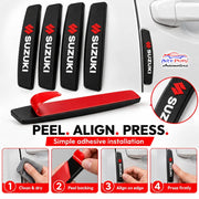 Car Door Edge Guard for Suzuki Models, Anti Scratch Door Protector, Soft Rubber & Silicone Shock Absorber | Prevents Dents & Paint Damage | Universal Fit Car Door Protection Strip (Black, Set of 4)