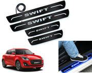 Auto Pearl Car Door Foot Step Led Sill/Scuff Plates With Mirror Finish Compatible with All Models (Set of 4)