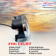 High Power Premium Quality 30 Led DRL Fog Lamp (White) with Chrome Ring Assembly (Set of 2)