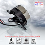 High Power Premium Quality 4 Led DRL Fog Lamp (White) with Chrome Ring Assembly (Set of 2)