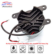 High Power Premium Quality 4 Led DRL Fog Lamp (White) with Chrome Ring Assembly (Set of 2)