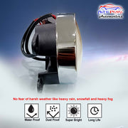 High Power Premium Quality 4 Led DRL Fog Lamp (Yellow) with Chrome Ring Assembly