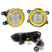 High Power Premium Quality 4 Led DRL Fog Lamp (Yellow) with Chrome Ring Assembly