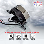 High Power Premium Quality 4 Led DRL Fog Lamp (3 in 1) with Chrome Ring Assembly