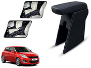 Auto Pearl Premium Car Armrest with Storage Box, High-Density Foam, Nappa Leatherette, No Obstruction to Rear Window Buttons, for Swift 2015-2017