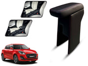 Auto Pearl Premium Car Armrest with Storage Box, High-Density Foam, Nappa Leatherette, No Obstruction to Rear Window Buttons, for Swift 2018-2022