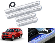 Auto Pearl Car Door Foot Step Led Sill/Scuff Plates With Mirror Finish Compatible with All Models (Set of 4)
