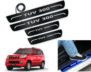 Auto Pearl Car Door Foot Step Led Sill/Scuff Plates With Mirror Finish Compatible with All Models (Set of 4)