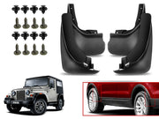 O.E Type Custom Front and Rear Mud Flap Guard (Set of 4 Pcs) | Compatible with MAHINDRA | Black