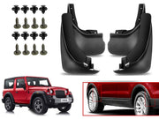 O.E Type Custom Front and Rear Mud Flap Guard (Set of 4 Pcs) | Compatible with MAHINDRA | Black
