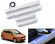 Auto Pearl Car Door Foot Step Led Sill/Scuff Plates With Mirror Finish Compatible with All Models (Set of 4)
