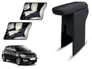 Auto Pearl Premium Car Armrest with Storage Box, High-Density Foam, Nappa Leatherette Black with double Stitching, No Obstruction to Rear Window Buttons, for Tiago 2017-2020