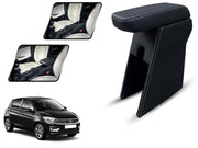 Auto Pearl Premium Car Armrest with Storage Box, High-Density Foam, Nappa Leatherette Black with double Stitching, No Obstruction to Rear Window Buttons, for Tiago 2017-2020